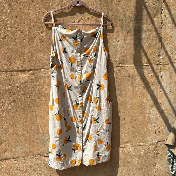 NWT Anthropology  for Maeve  XLP Maeve Cream and Orange Midi Dress has pockets - Picture 2 of 8